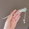 Pegue o Four Seasons National Style Green Leaves Tassel Ancient Style Han Clothes Hairpin Step-up Fresh Pearl Classical Cheongsam Jiangnan Acessórios de cabelo feminino