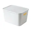 Caja de almacenamiento de escritorio, cesta de almacenamiento simple, organizador de cosméticos de plástico, organizador para el hogar, caja de almacenamiento blanca para cocina