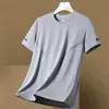 Comercio Exterior Transfronterizo Camiseta de Manga Corta de Seda de Hielo para Hombre Verano Delgado Secado Rápido Malla Deportiva Top de Media Manga Casual Elástico