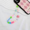 Cadena de acrílico para teléfono móvil con cuentas, cordón mixto para niñas, nuevo colgante sencillo para teléfono móvil, joyería pequeña