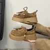 Zapatos Birkenstock de cordones con plataforma para aumentar la altura para mujer, nuevo de otoño 2026, mocasines casuales versátiles de suela blanda, estilo vintage, de caña baja