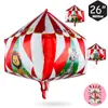 Soporte de Base 3D para Tarjeta Individual Tema de Circo Decoración de Fiesta de Cumpleaños Diseño de Pared de Fondo Globos de Película de Aluminio