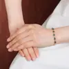 Pulseira de Empilhamento Yilu Azul Prateado Jade de Água Prata de Lei S925 Banhada a Ouro Padrão de Dente de Abóbora de Cera de Abelha Novo Estilo Chinês Estilo Antigo Atacado