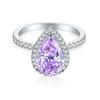 Anillo de Plata Esterlina S925 de 4 quilates con Diamante de Alto Carbono para Mujer, Nicho de Alta Gama, Lujo Ligero, Corte Flor de Hielo Llama, Color Tesoro, Plata Esterlina