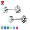 Brincos de Titânio G23 Incrustados com Aobao Argola Fina Fecho Borboleta Brincos Simples Corpo em Liga de Titânio Joias para Piercing Brincos