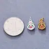 Plata Pura 999 Azul Quemado Color Oro Antiguo Fortuna y Prosperidad Loto Colgante DIY Pulsera Estilo Chino Collar Accesorios de Plata