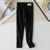 Leggings de Algodón Puro para Niñas, Ropa Exterior de Otoño para Niños, Pantalones de Cintura Alta, Pantalones Cálidos de Moda Estilo Coreano para Niñas Tallas Mediana y Grande