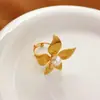 Anel de Trevo de Quatro Folhas da Sorte Feminino Luxo Leve Design de Nicho Personalidade Abertura Ajustável Diamantes Brilhantes Exquisito Fashionável Retro Anel de Dedo Atacado