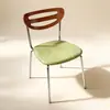 Sillas de Comedor Transfronterizas, Muebles de Restaurante de Moda, Taburetes de Panel de Metal de Hierro Estilo Vintage, Sillas Simples con Funda Suave
