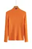 Suéter Rayado de una Sola Línea Listo para Usar para Mujer, Camiseta Interior de Punto Grueso de Cuello Alto Medio, Tejido sin Costuras Cálido para Otoño e Invierno
