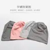 Gorro Delgado de Algodón Puro para Mujer, de una Sola Capa Transpirable, Estilo Coreano de Moda, Rayado, para el Posparto, Maternidad, Cortavientos, Holgado, Versátil