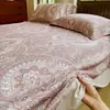 Lençol de Cama 100% Algodão Tecido Grosso Antigo Peça Única Capa de Edredom 100% Algodão Puro Lençol de Elástico Espessado Cobertura de Cama Antiderrapante Conjunto de Três Peças Universal para Todas as Estações