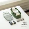 Set de Té para Viaje al Aire Libre de Jadeíta Portátil Montaje en Coche Caja de Almacenamiento para Set de Té Kung Fu Set de Té Seco Simple