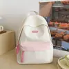 Nova Mochila Estilo Japonês Ins de Alto Valor, Cores Frescas Doces em Blocos, para Alunos do Ensino Fundamental e Médio, Leve, com Múltiplos Bolsos