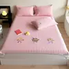 Dibujo Animado Perro Azul Waffe Set de Tres Piezas Esterilla de Seda Helada Gorro de Cama Esterilla con Bordado para Aire Acondicionado Lavable a Máquina Plegable