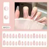 Pó de Pêssego Simples, Suave, Doce e Claro Olho de Gato Moda Versátil Manicure Estilo Europeu e Americano Branco Ins 30 Peças