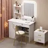 Combinación de Estantería de Escritorio Escritorio de Computadora Pequeño para Apartamento Tocador Todo en Uno Mesa de Estudio Escritura para Habitación de Estudiante Femenina