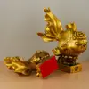 Pez dragón dorado de latón, pez de la fortuna, carpa, decoración del hogar, adornos auspiciosos de peces de cobre, al por mayor