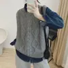 Chaleco de Punto con Diseño de Diamantes Esponjoso Estilo Coreano para Mujer, Nuevo Estilo Primavera Temprana, Chaleco de Punto sin Mangas Holgado y Adelgazante