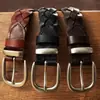 Cinturón Tejido de Moda Transfronterizo Estilo Europeo y Americano para Mujer, Cinturón Versátil de Nicho sin Hebilla para Vestidos, Cinturón Decorativo de Cuero de Gama Alta para Mujer