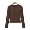 Ropa de mujer europea y americana, nueva camiseta de invierno con cuello abierto y hombros descubiertos, manga larga y parte de abajo de Pure Desire.