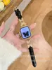 Fivela de Metal Borboleta Tira de Couro Adequado para Apple Watch 10 S11 Huawei Fit4 Gt6 Xiaomi 9Pro Pulseira