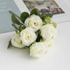 Ramo de rosas artificiales de 7 cabezas para bodas, con flores decorativas para el camino, flores falsas, adornos florales para el hogar, flores de seda al por mayor