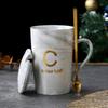 Caneca com Padrão de Mármore Caneca Simples para Casal Xícara de Café de Cerâmica Presente Acompanhamento Presente de Feriado Impressão de Logotipo