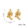 Pendientes Europeos y Americanos Exagerados de Oro Cepillado para Mujer Pendientes de Diseño de Nicho de Gama Alta Pendientes de Acero Inoxidable Venta al por Mayor