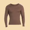 Ropa interior térmica fina de manga larga sin costuras de alta elasticidad para otoño e invierno de mediana edad, camiseta de capa base para hombre