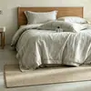 Juego de Cuatro Piezas Jacquard Teñido en Hilo de Algodón Lino Tencel 2026 Nuevo, Funda de Edredón Cómoda de Lujo Ligero, Ropa de Cama Moderna Ultra Suave