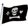 Bandera pirata de calavera y tibias cruzadas de Halloween con cóndor, bisonte, lobo, motivos náuticos poliéster 100D doble cara