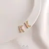 Pingentes de 26 Letras Inglesas Cravejados com Zircônia Ouro 14K Preenchido DIY Artesanal Joia para Orelha Brincos Colar Pulseira Acessórios Material