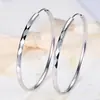 Brincos de Diamante Sólido Banhados a Prata Temperamento Feminino Exagerado Grande Flor de Carro Argola Redonda para Orelha Barraca Joias Quentes Venda por Atacado