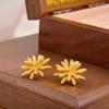 Brincos Medievais de Alta Qualidade com Espiga de Trigo Nicho Francês Elegantes Brincos com Design Estéreo Brincos Banhados a Ouro de Alta Qualidade