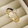 Aogu Nuevo Producto Transfronterizo, Anillo de Moda y Simple Chapado en Oro de 18K con Zircón y Gota de Aceite para Mujer Anillo de Color Macarrón Ins