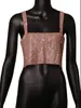AYJ Amazon Lentejuelas Fiesta de Noche Cóctel Camisola Sexy con Malla Metálica de Lentejuelas Espalda Descubierta