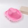 Sombrero de vaquero con lentejuelas blancas y borde plateado para carnaval, sombrero de vaquero occidental con lentejuelas blancas y borde plateado, Dicker Cowboy Wholesale