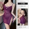 Feimu Lencería Sexy Habitación Privada Tentación Vestido de Tirantes Doble Capa Transparente Encaje Sexy Pura Tentación Camisón de Tirantes 7803