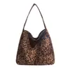 Bolso Tote Maillard Estampado Leopardo para Viajes Diarios Mujer 2025 Invierno Nueva Moda Más Fácil de Combinar Gran Capacidad Bolso de Hombro/Axila