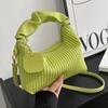 Bolsa de mão com listras verticais texturizadas 2025 novo design de nicho bolsa de ombro transversal estilo estrangeiro bolsa versátil atacado feminino