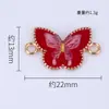 Nuevo Colgante de Mariposa Estéreo Creativo Elegante Accesorios DIY Material Aleación con Goteo de Aceite Pulsera Doble Colgante Collar Pendientes