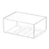 Caja de almacenamiento de cosméticos y mascarillas faciales para escritorio, acrílico transparente tipo cajón, organizador de almacenamiento multicapa apilable para cuidado de la piel