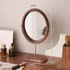 Espejo estilo vintage, espejo de maquillaje de madera, decoración del hogar, espejo de mesa de pie estilo chino, espejo de tocador giratorio, espejo de mesa para dormitorio