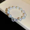 Pulsera Barroca Exquisita de Flor de Zircón y Perla Redonda, Pulsera de Lujo Ligero y Gama Alta, Joyería de Mano Dulce Retro Francesa
