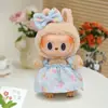 Ropa para Muñeca de Trapo de 17 cm, Vestido Estampado Dulce Estilo Pastoral, Conjunto de Dos Piezas con Lazo, Atuendo de Repuesto para Muñeca
