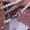 Accesorios de bricolaje S925 plata esterlina Love collar hebilla perla jade pulsera suéter cadena hebilla hecha a mano con cuentas plata hebilla
