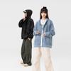 Suéter com Capuz em Camurça Masculino Lã Fleece Primavera e Outono Cor Sólida Cardigã Inverno Solto Manga Longa Roupas da Moda