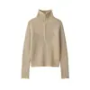 Moda femenina transfronteriza, nueva colección de otoño, estilo europeo y americano, top de punto texturizado con cremallera moderno 6771200