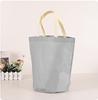 Bolsa no tejida, bolsa tipo cubo con fondo redondo, bolso de mano, en stock, logotipo impreso, tienda de ropa, ropa infantil, bolsa de embalaje de regalo para compras